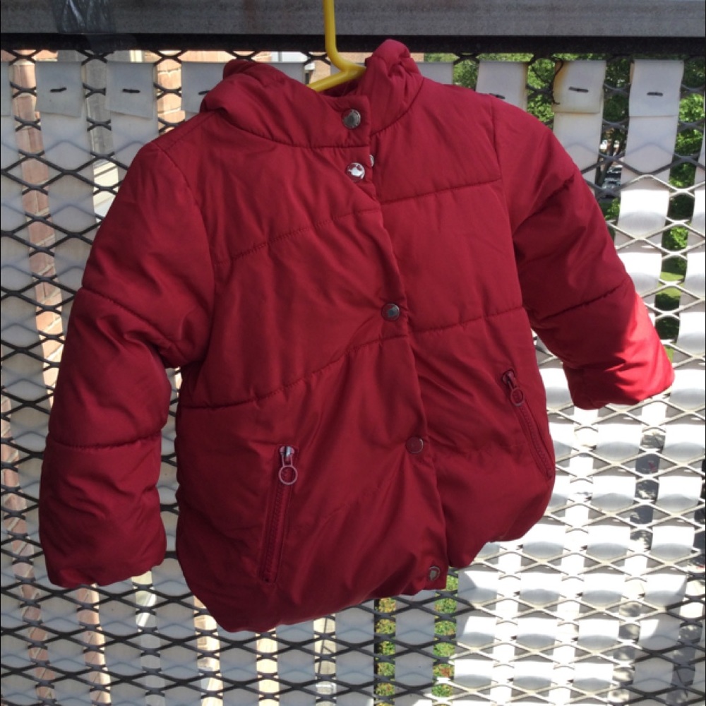 Zara Babygirl Outerwear Collection- Red Puffer Coat w/ Fleece Lining (2/3 years) - Picture 1 of 13